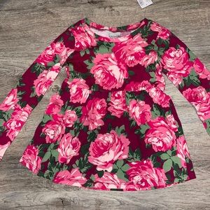 Children’s place long sleeve 4T floral burgundy and pink top NWT